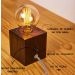 Luminária cubo de madeira imbuia