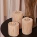 Trio de velas decorativas de tronco de eucalipto