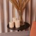 Trio de velas decorativas de tronco de eucalipto