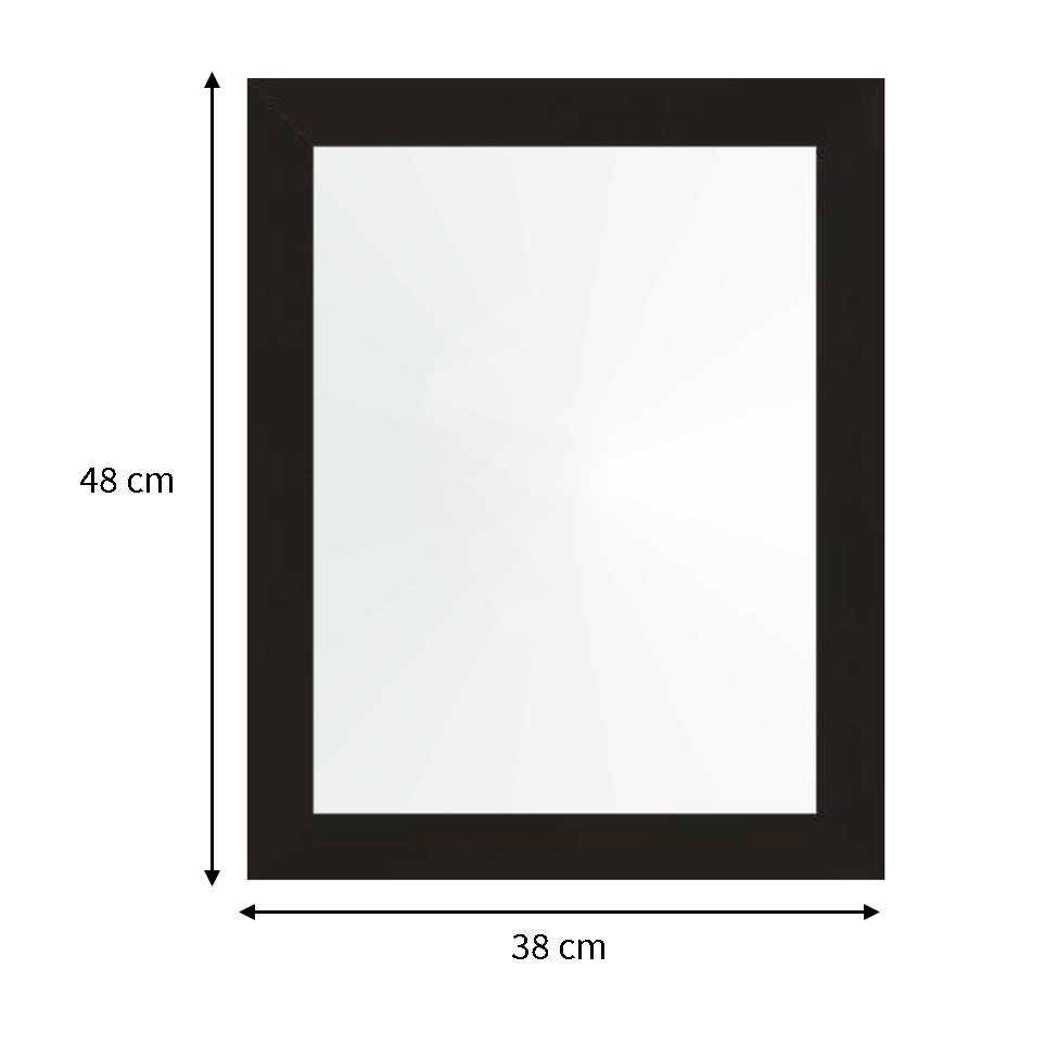 Espelho 38x48 Moldura 4cm Reta Preta