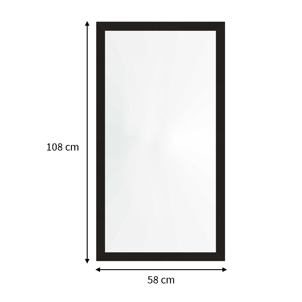 Espelho 58x108 Moldura 4cm Reta Preta