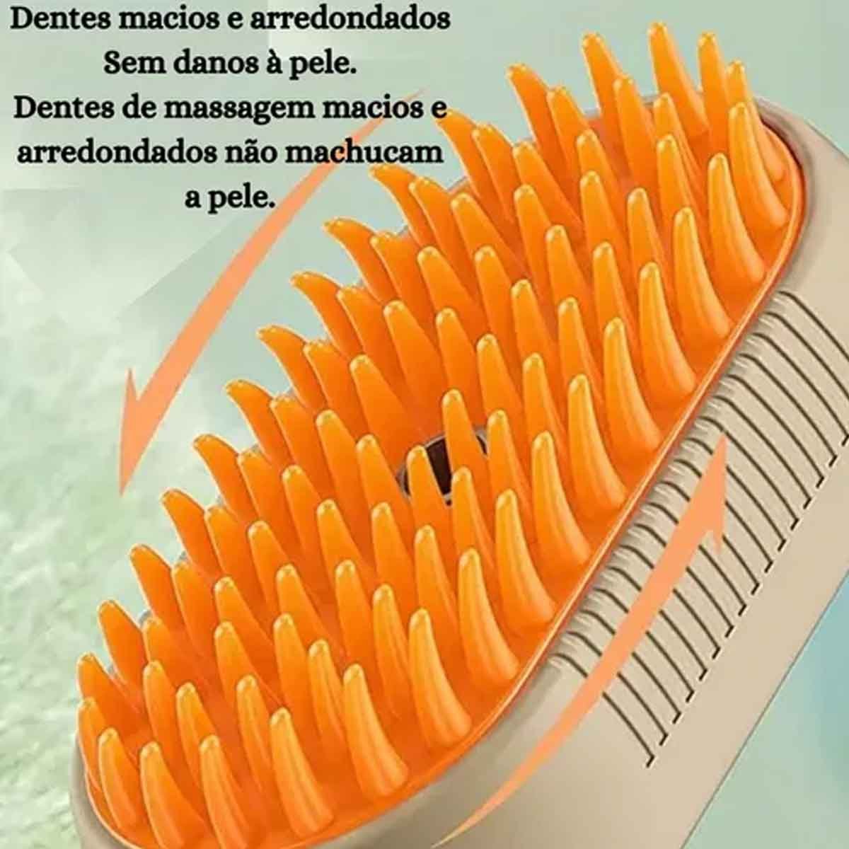 Escova de Luxo 3 em 1 com Vapor Autolimpante para Animais de Estimação - Premium Gatos e Cães