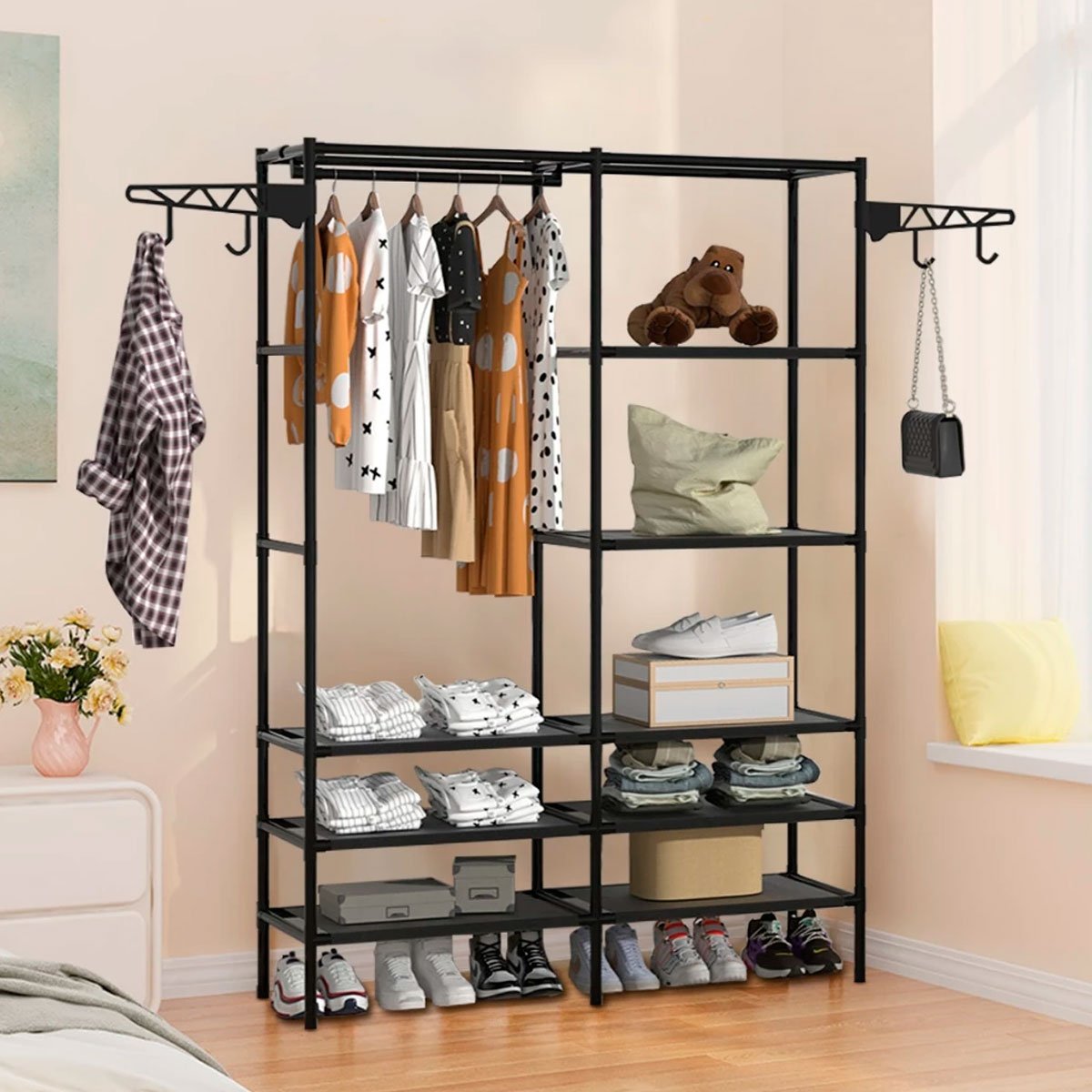 Guarda-Roupa Portátil Arara Multifuncional Desmontável