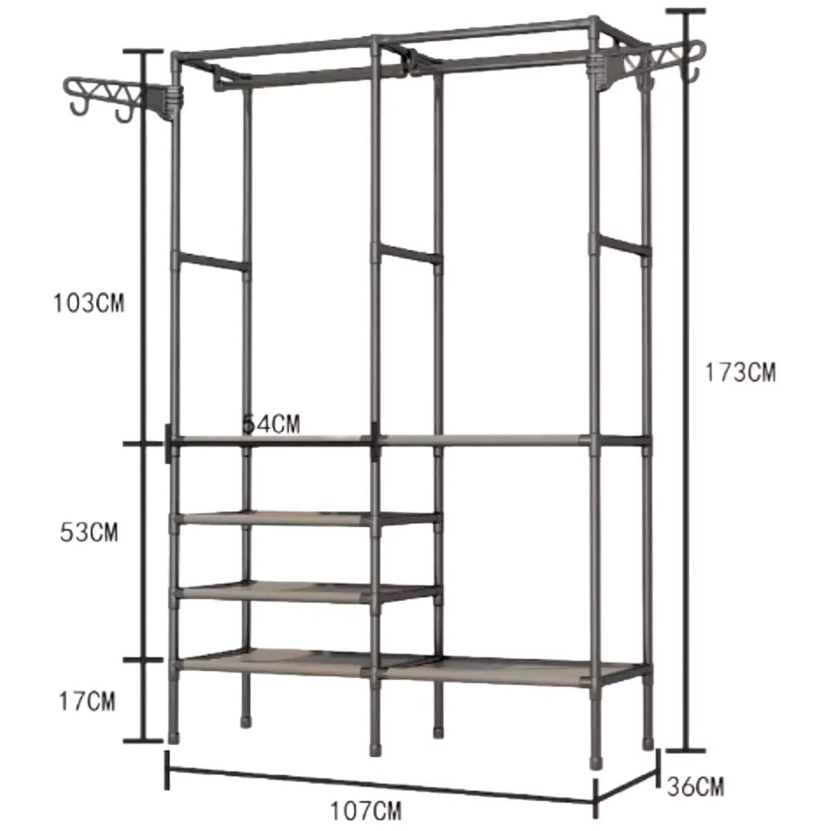 Guarda-Roupa Portátil Arara Multifuncional Desmontável