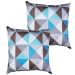 Kit 2 Capas Para Almofada 45 cm x 45 cm Estampa Triângulo Azul
