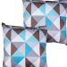 Kit 2 Capas Para Almofada 45 cm x 45 cm Estampa Triângulo Azul
