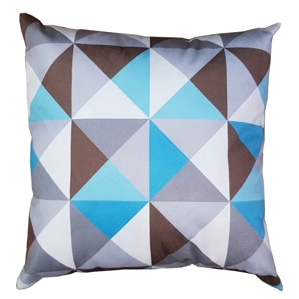Kit 2 Capas Para Almofada 45 cm x 45 cm Estampa Triângulo Azul