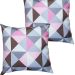 Kit 2 Capas Para Almofada 45 cm x 45 cm Estampa Triângulo Rosa