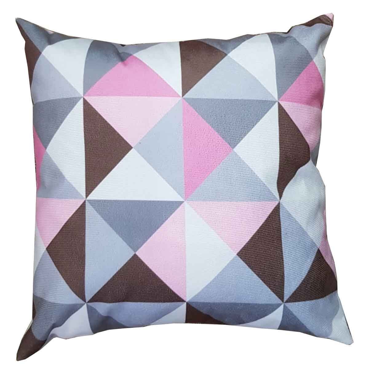 Kit 2 Capas Para Almofada 45 cm x 45 cm Estampa Triângulo Rosa