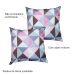 Kit 2 Capas Para Almofada 45 cm x 45 cm Estampa Triângulo Rosa