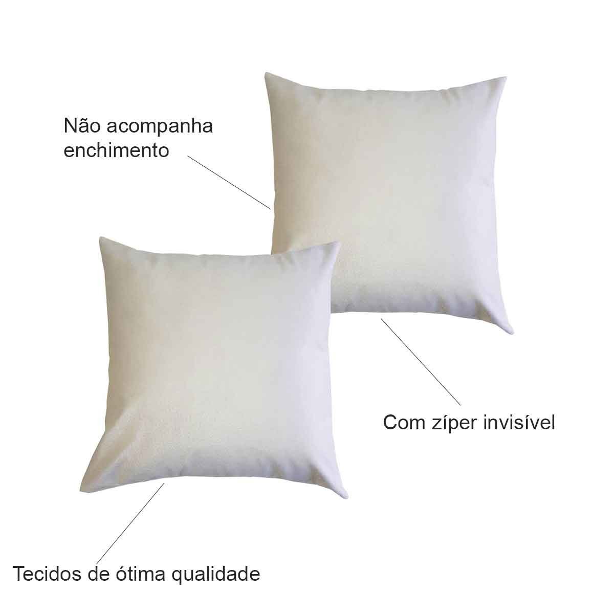 Kit 2 Capas Para Almofada 45 cm x 45 cm Suede Bege
