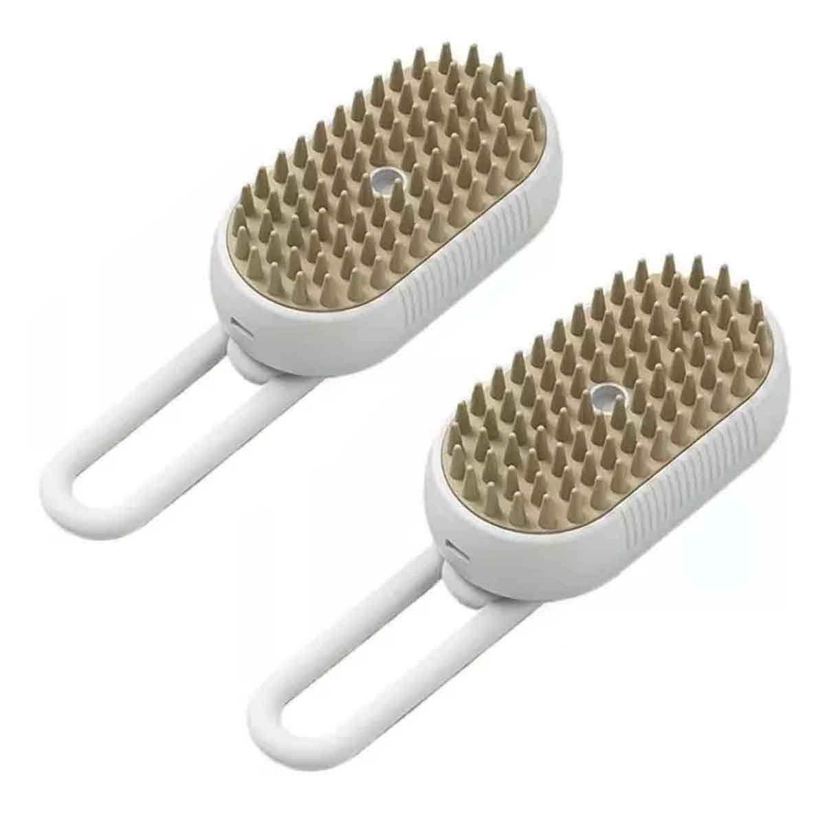 Kit 2 Escovas Pet Vapor Usb Para Gato e Cachorro 3 em 1