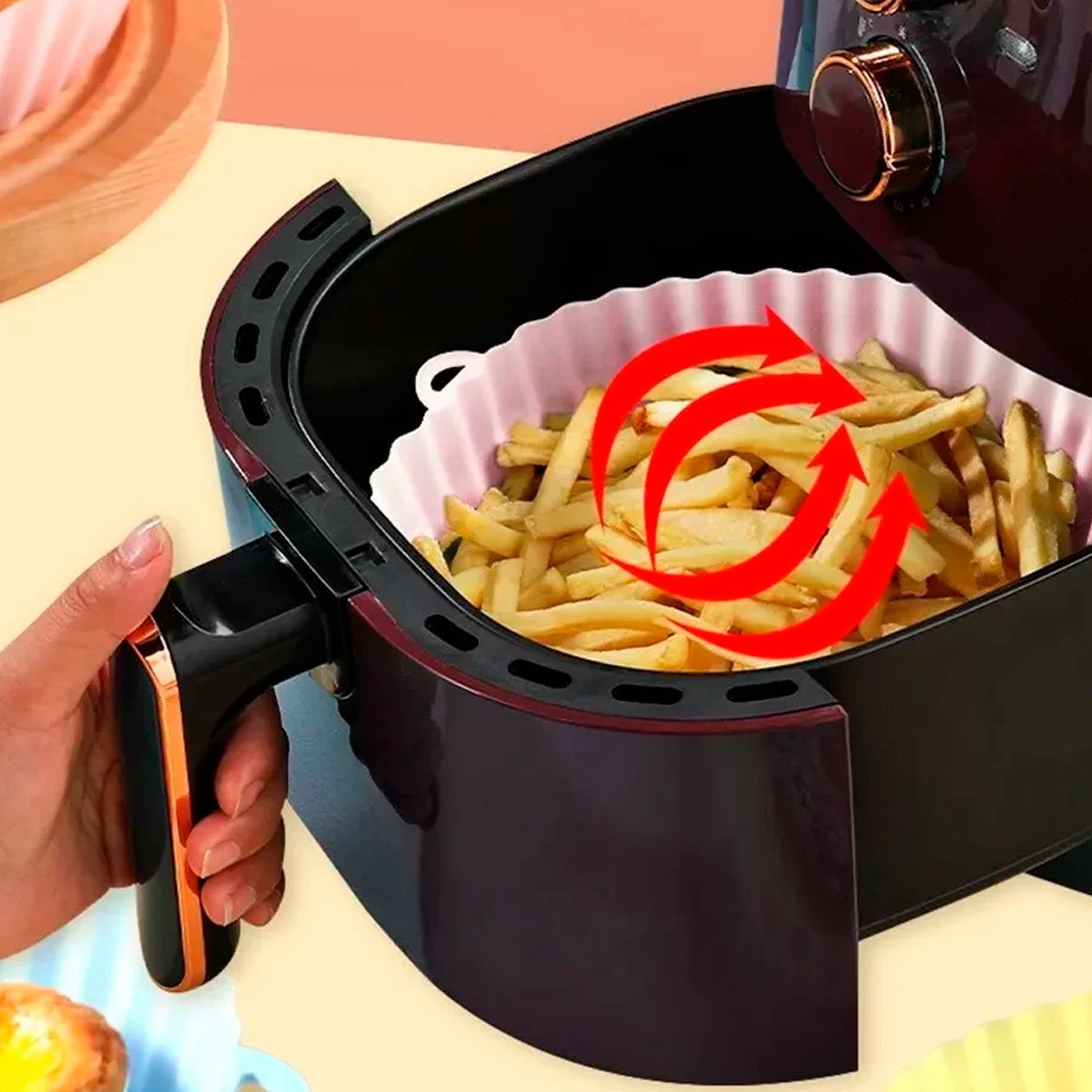 Kit 2 Forma de Silicone para AirFryer 20 cm Cores Sortidas Cores Sortidas