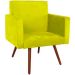Kit 2 Poltronas Decorativas Nina Pé Palito Suede Amarelo