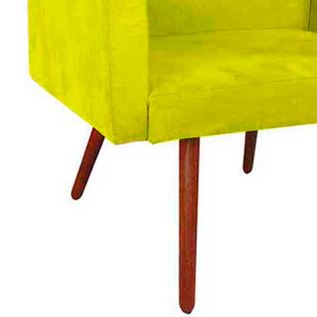 Kit 2 Poltronas Decorativas Nina Pé Palito Suede Amarelo