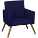 Kit 2 Poltronas Decorativas Nina Pé Palito Suede Azul Marinho