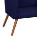 Kit 2 Poltronas Decorativas Nina Pé Palito Suede Azul Marinho