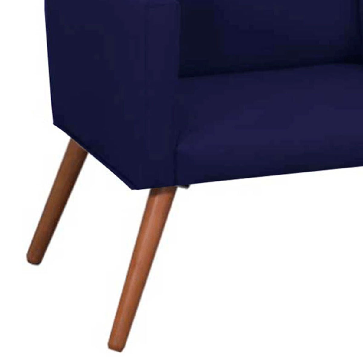 Kit 2 Poltronas Decorativas Nina Pé Palito Suede Azul Marinho