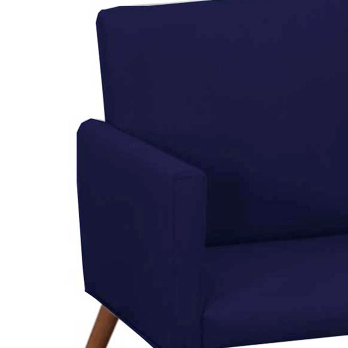 Kit 2 Poltronas Decorativas Nina Pé Palito Suede Azul Marinho