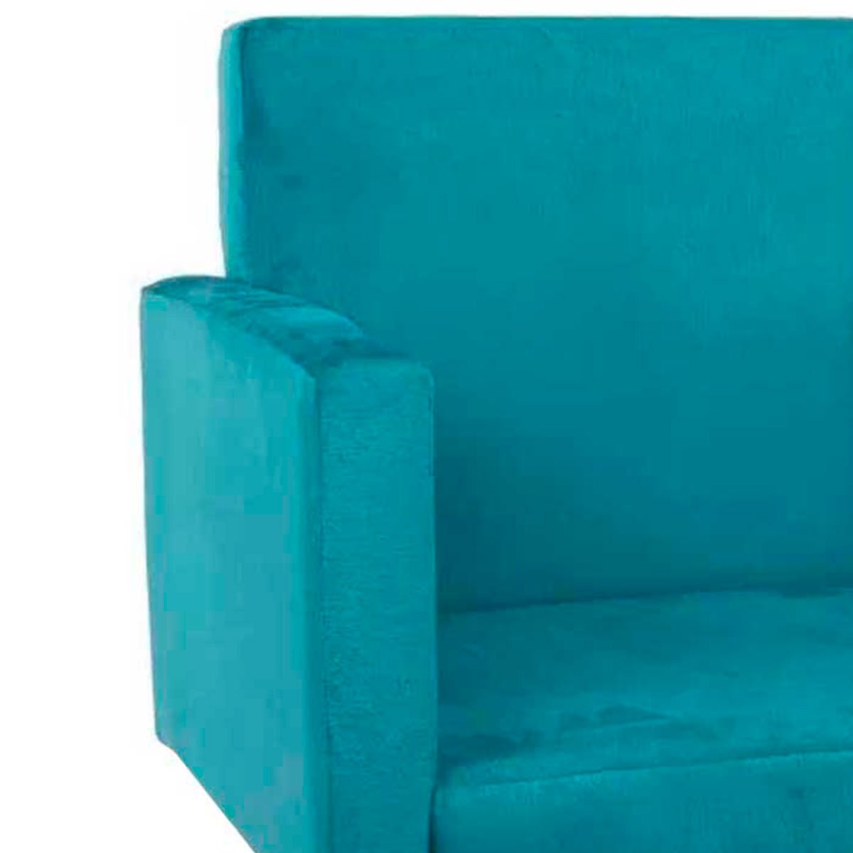Kit 2 Poltronas Decorativas Nina Pé Palito Suede Azul Turquesa