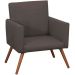 Kit 2 Poltronas Decorativas Nina Pé Palito Suede Cinza