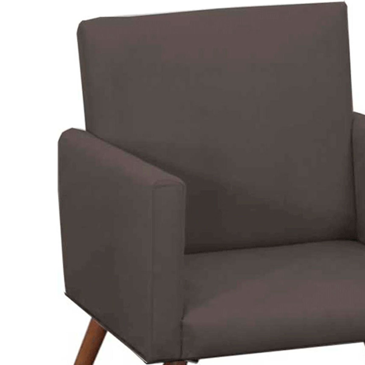 Kit 2 Poltronas Decorativas Nina Pé Palito Suede Cinza