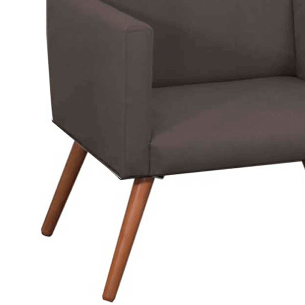 Kit 2 Poltronas Decorativas Nina Pé Palito Suede Cinza