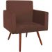 Kit 2 Poltronas Decorativas Nina Pé Palito Suede Marrom