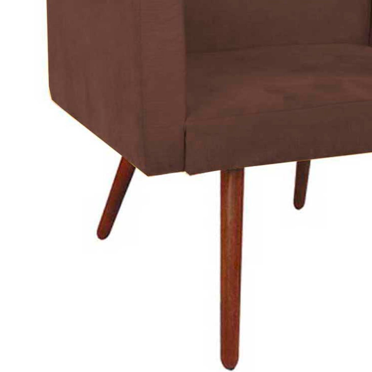 Kit 2 Poltronas Decorativas Nina Pé Palito Suede Marrom
