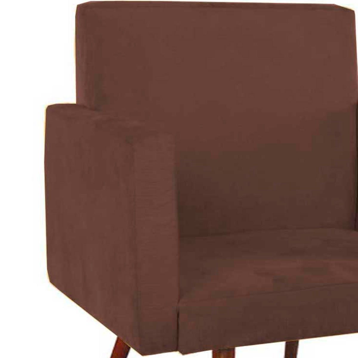 Kit 2 Poltronas Decorativas Nina Pé Palito Suede Marrom
