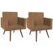 Kit 2 Poltronas Decorativas Nina Pé Palito Suede Rato