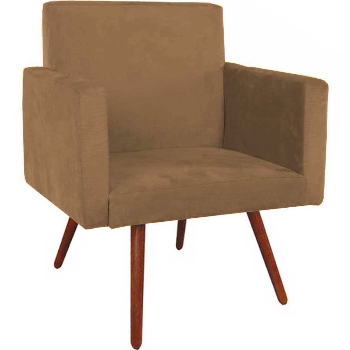 Kit 2 Poltronas Decorativas Nina Pé Palito Suede Rato