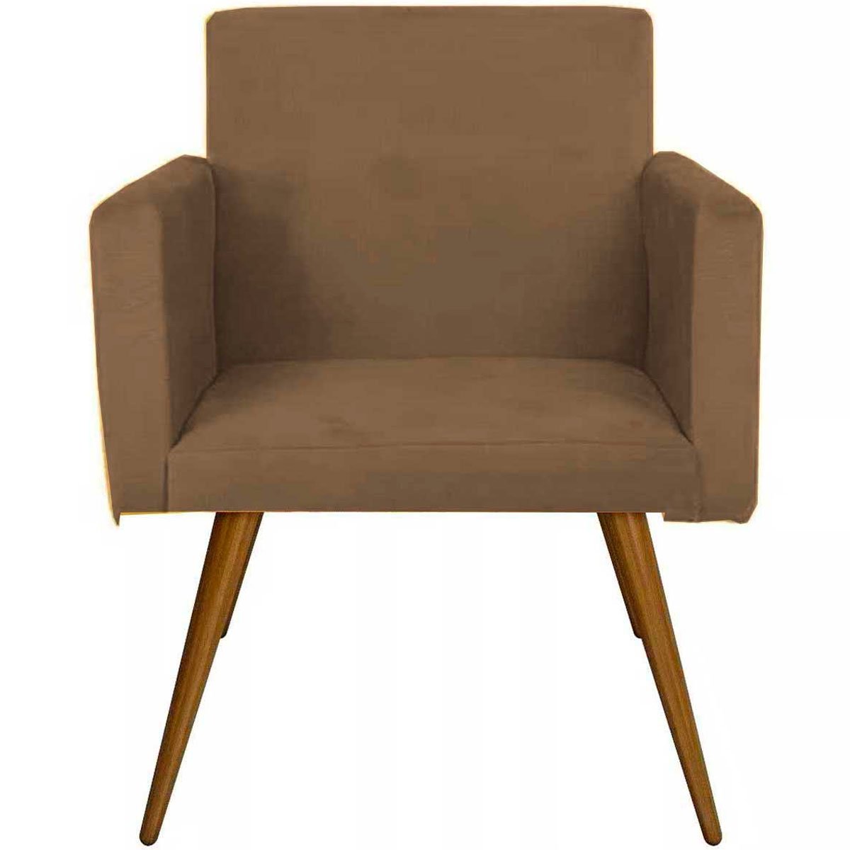 Kit 2 Poltronas Decorativas Nina Pé Palito Suede Rato