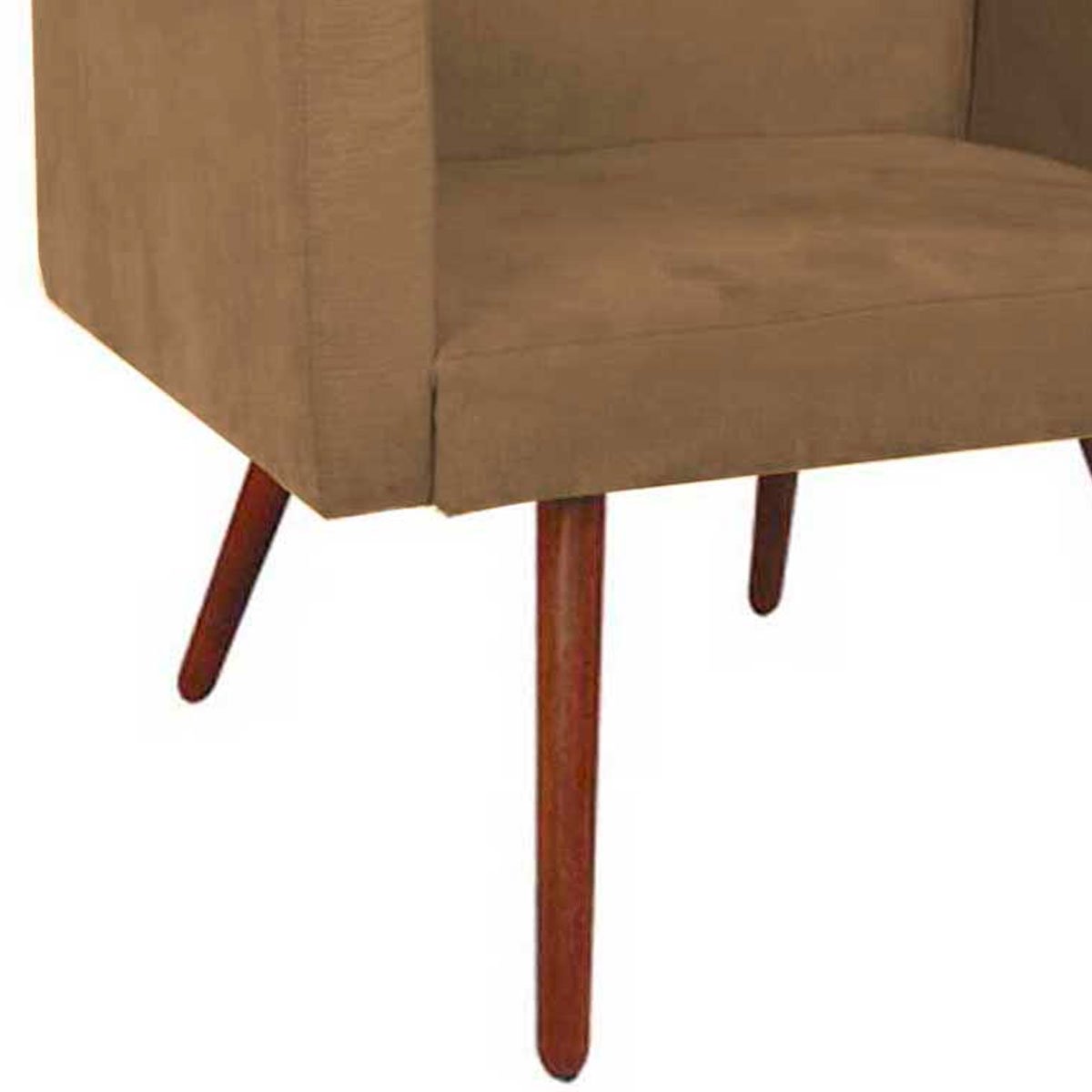 Kit 2 Poltronas Decorativas Nina Pé Palito Suede Rato
