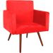 Kit 2 Poltronas Decorativas Nina Pé Palito Suede Vermelho