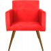 Kit 2 Poltronas Decorativas Nina Pé Palito Suede Vermelho