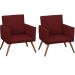 Kit 2 Poltronas Decorativas Nina Pé Palito Suede Vinho