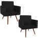 Kit 2 Poltronas Pé Palito Nina Tavares Suede Preto