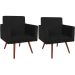 Kit 2 Poltronas Pé Palito Nina Tavares Suede Preto