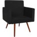 Kit 2 Poltronas Pé Palito Nina Tavares Suede Preto