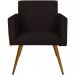 Kit 2 Poltronas Pé Palito Nina Tavares Suede Preto
