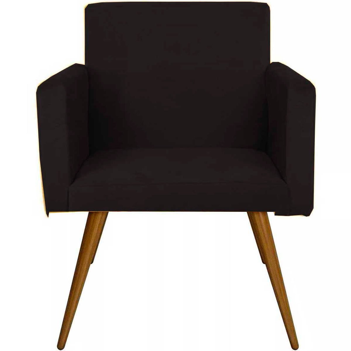 Kit 2 Poltronas Pé Palito Nina Tavares Suede Preto