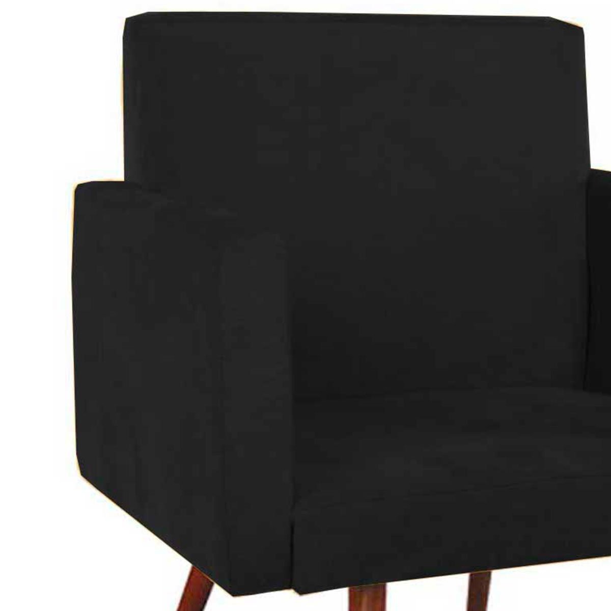 Kit 2 Poltronas Pé Palito Nina Tavares Suede Preto
