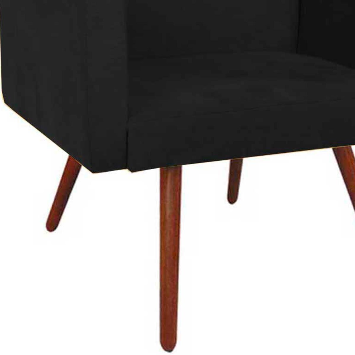Kit 2 Poltronas Pé Palito Nina Tavares Suede Preto