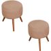 Kit 2 Puff Milão Decorativos Pé Palito Suede Bege