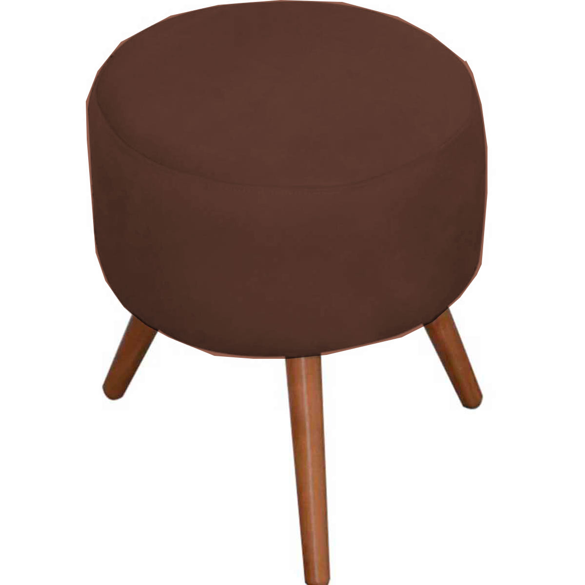 Kit 2 Puff Milão Decorativos Pé Palito Suede Marrom