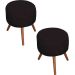 Kit 2 Puff Milão Decorativos Pé Palito Suede Preto