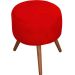 Kit 2 Puff Milão Decorativos Pé Palito Suede Vermelho