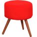 Kit 2 Puff Milão Decorativos Pé Palito Suede Vermelho