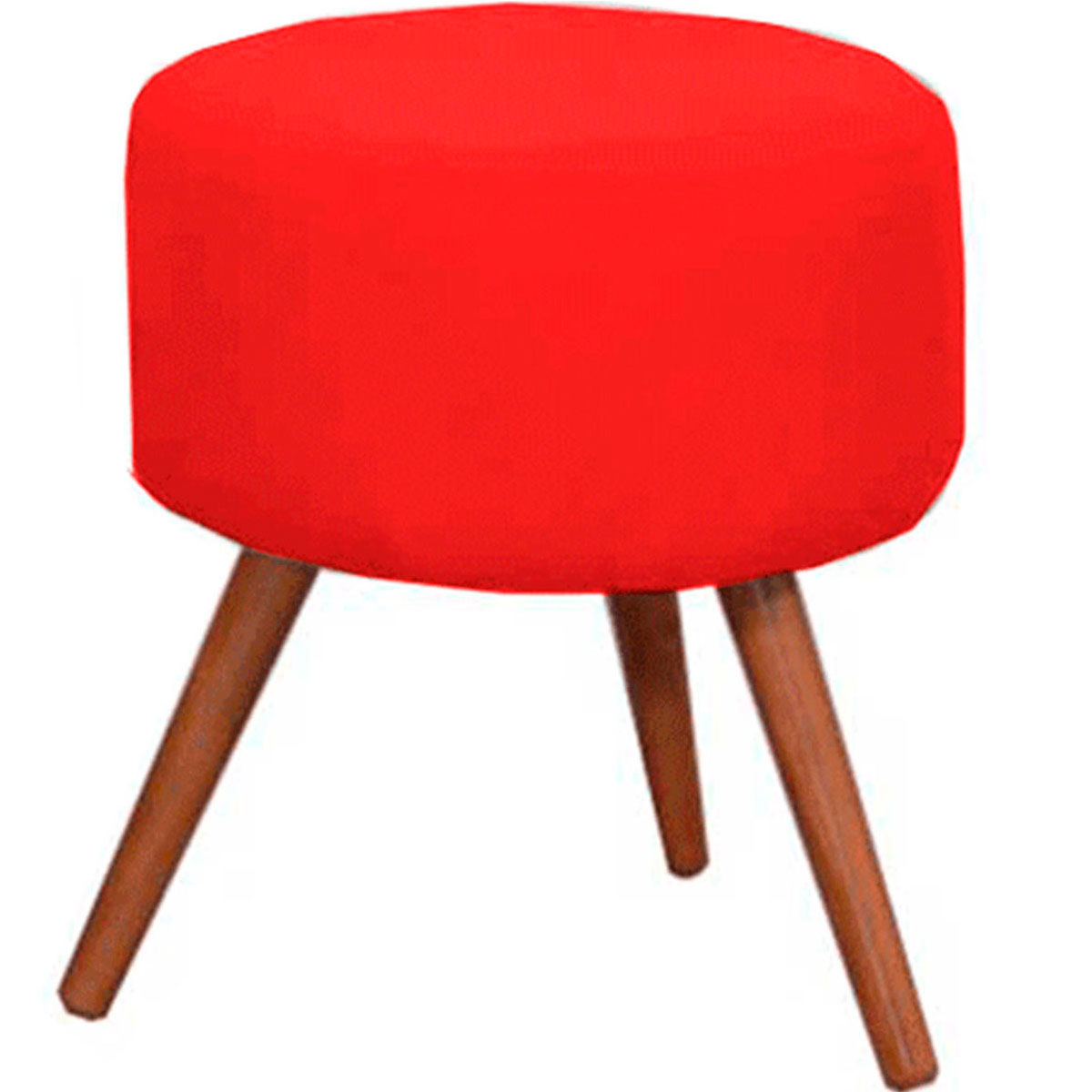Kit 2 Puff Milão Decorativos Pé Palito Suede Vermelho